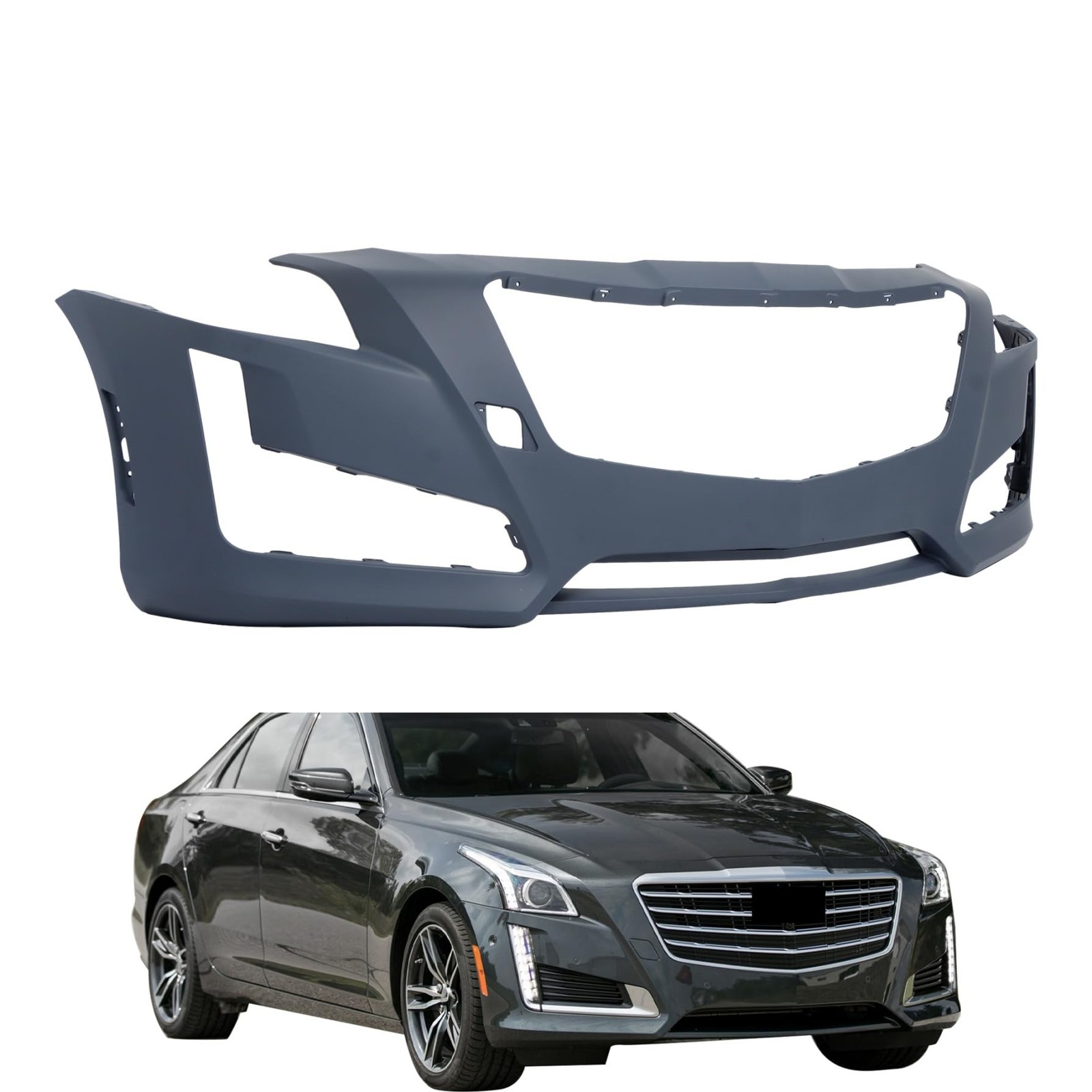 Front Bumper Cover without Park Sensors for CTS 2014 2015 2016 2017 2018 2019
