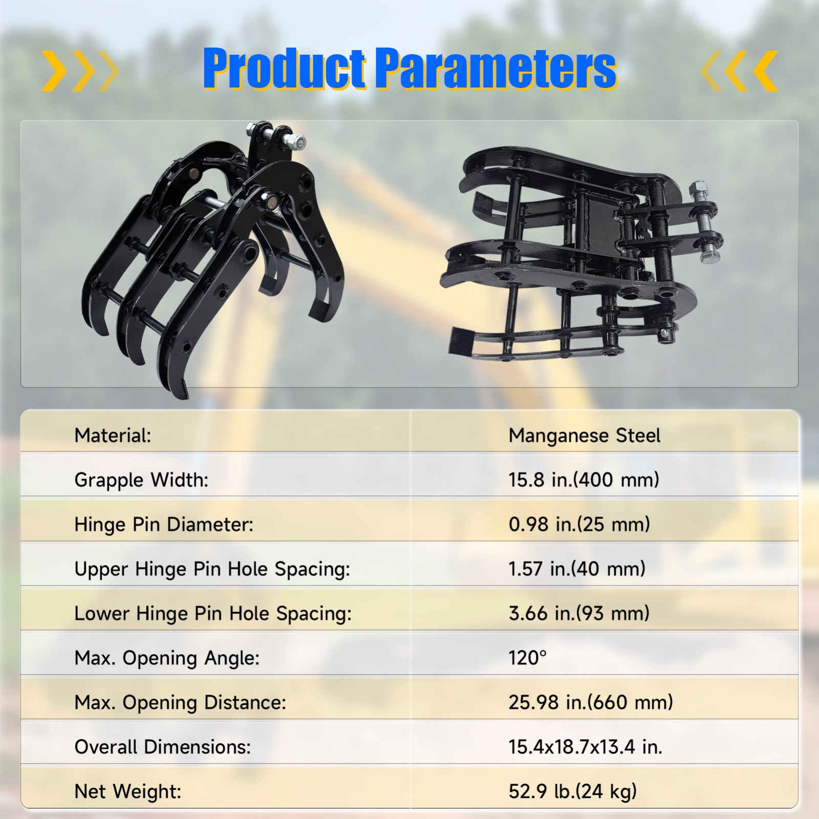Wood Grabber Grapple for Mini Excavator Grapple Use for Small Digger