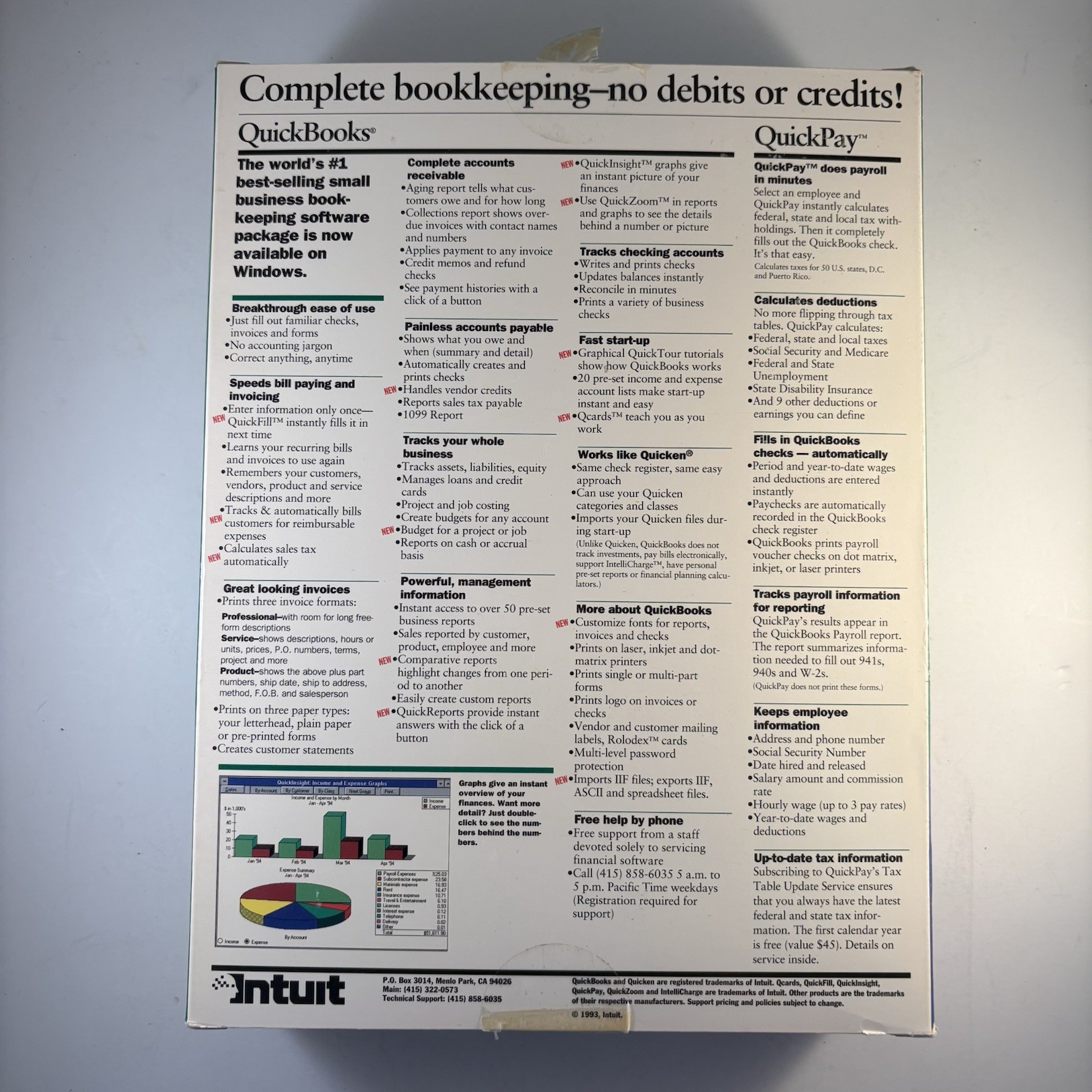 Intuit QuickBooks QuickPay Financial Software Sealed Disks Manual Windows 1994
