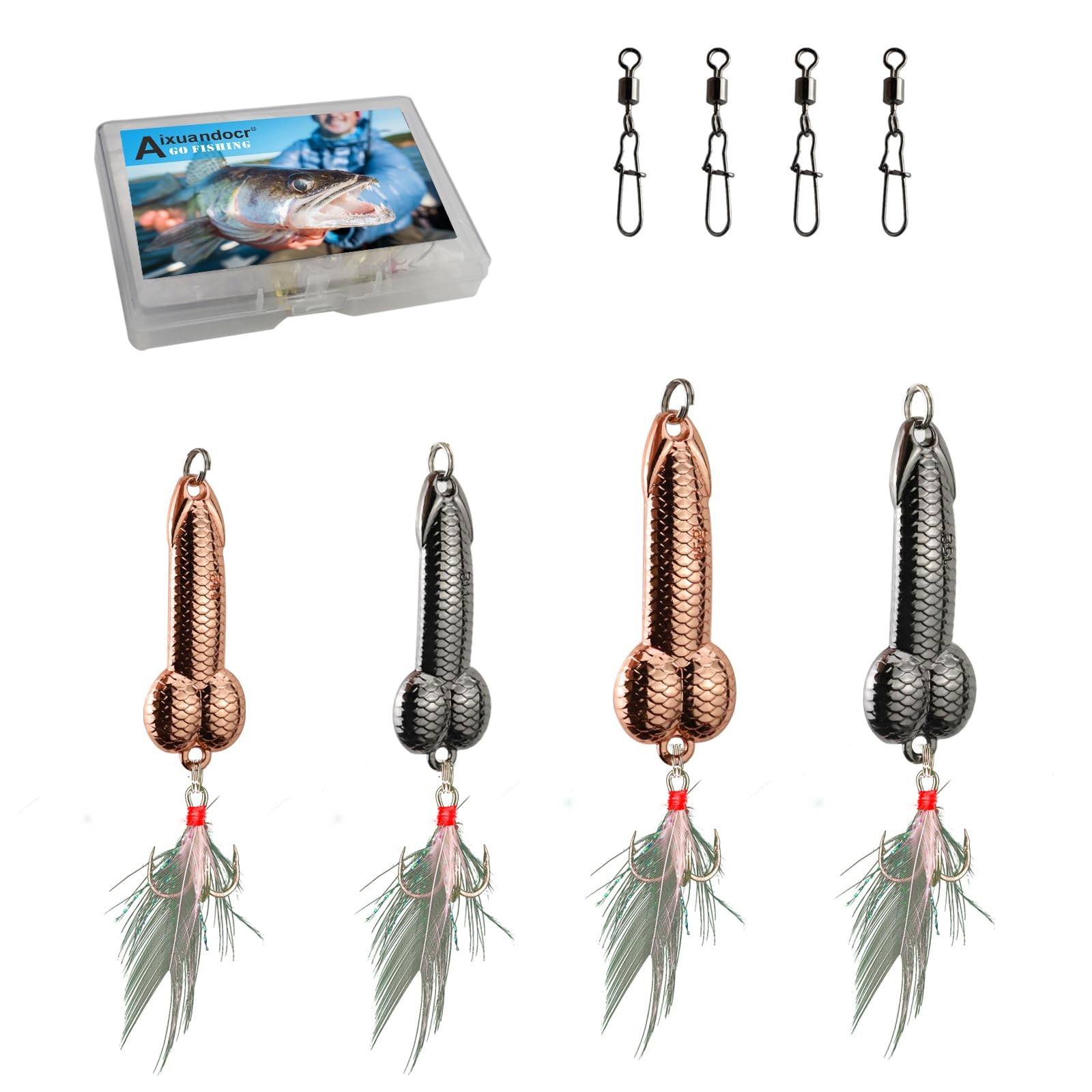 Bass Fishing Lure, Fishing Spoons, Topwater Lures with Trebles Hooks, Trout L...