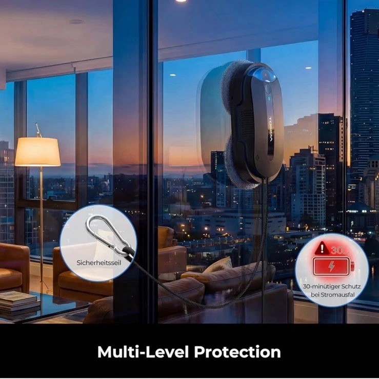 X1 Window Cleaning Robot 6400Pa Smart Variable Suction Dual Spray Remote