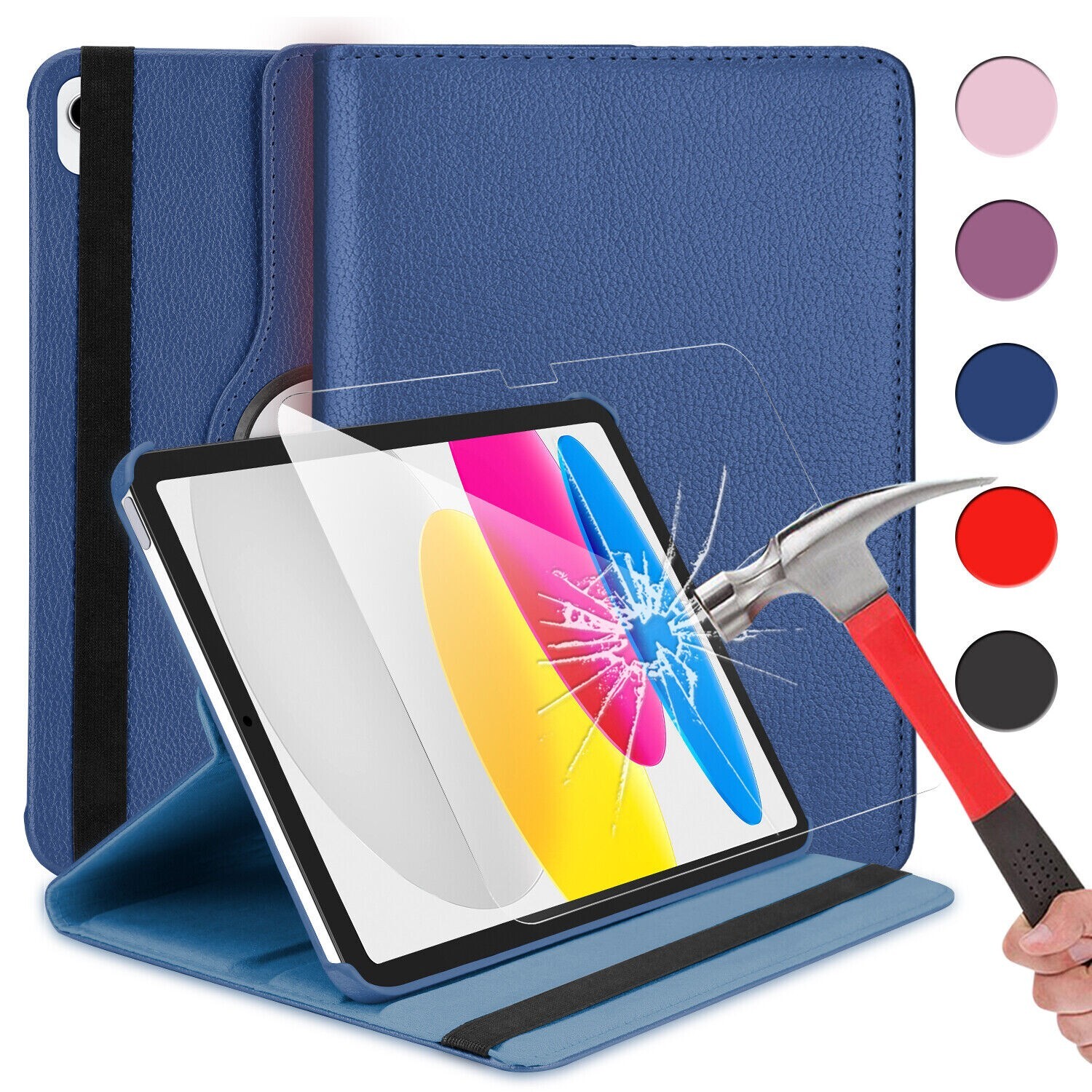 360 Rotating Stand Cover PU Leather Case For iPad A16 iPad Air iPad Pro 11" 13''