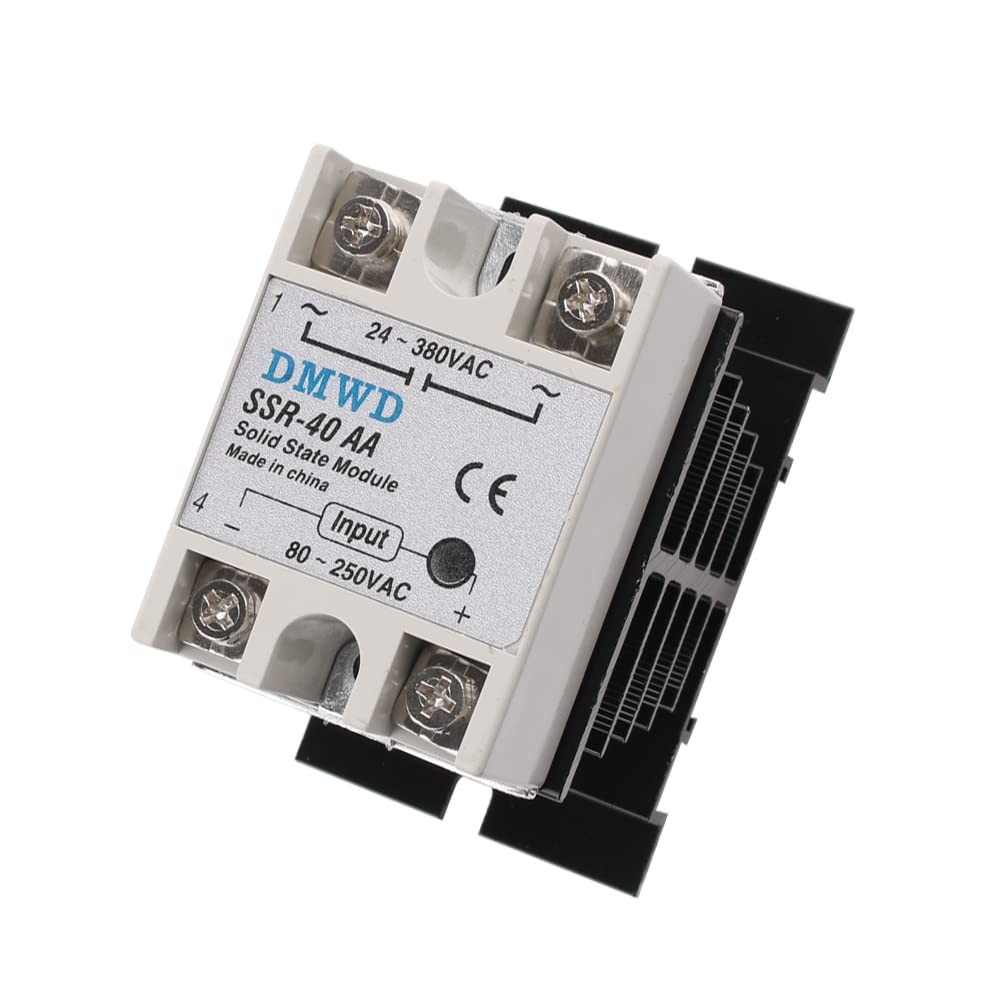 SSR-40AA Solid State Relay AC to AC (Input 80-250V AC Output 24-380V AC) with...