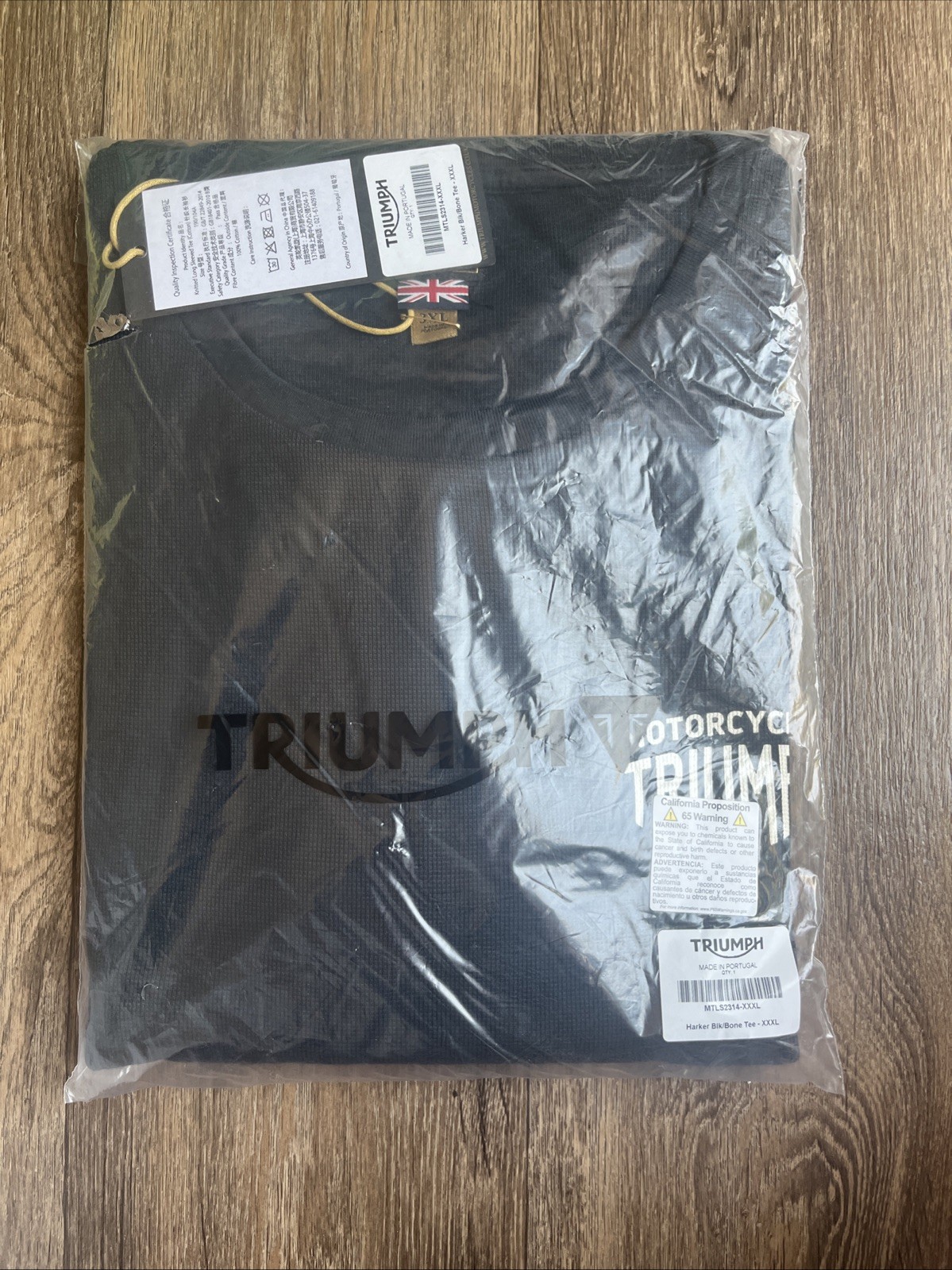 Triumph Harker Bone Checkerboard Long Sleeve T-Shirt Black White MTLS2314 XXXL