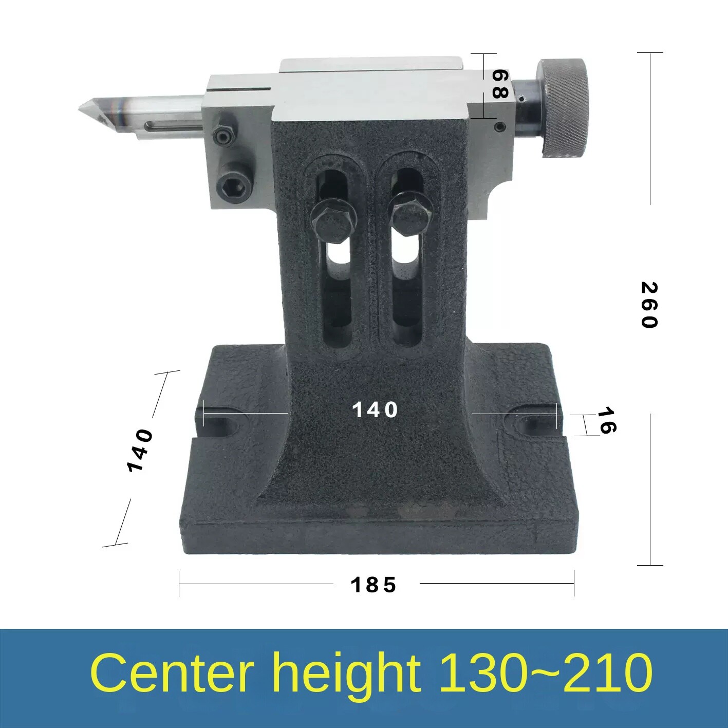 Lathe Tailstock Adjustable Centre Height Thimble DIY Assembly Indexing Head