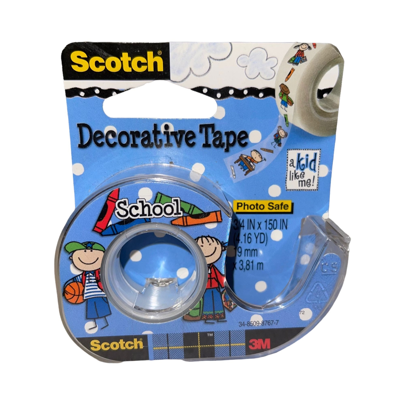 NWT NIP Scotch 2005 Decorative School Tape Photo Safe Boy Sports 3/4" X 150"