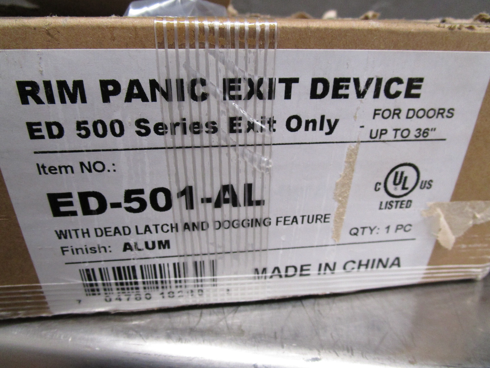 New 140868 Rim Panic Touch Bar Exit Device Aluminum For 36" Door ED-501-AL