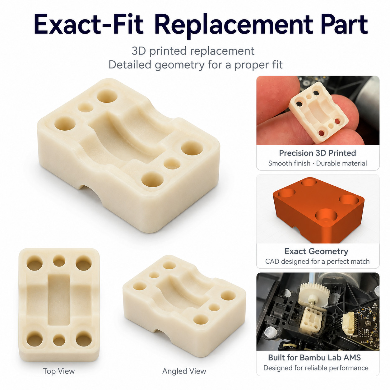 4 Pack Bambu Lab AMS Internal Hub Cover PETG Repair Replacement Part