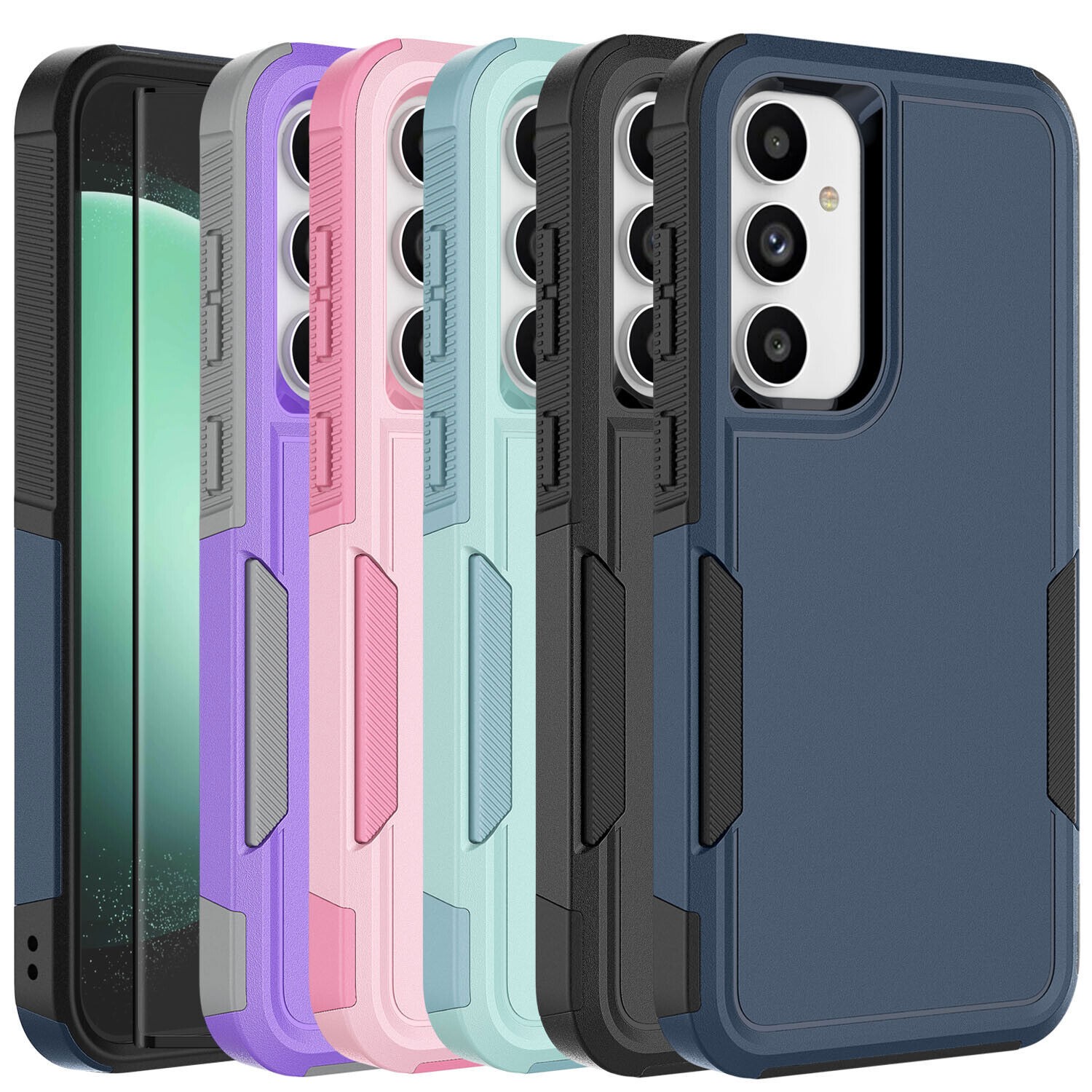 Phone Case Heavy Duty Cover+ Glass Screen Protector For Samsung Galaxy S23 FE 5G
