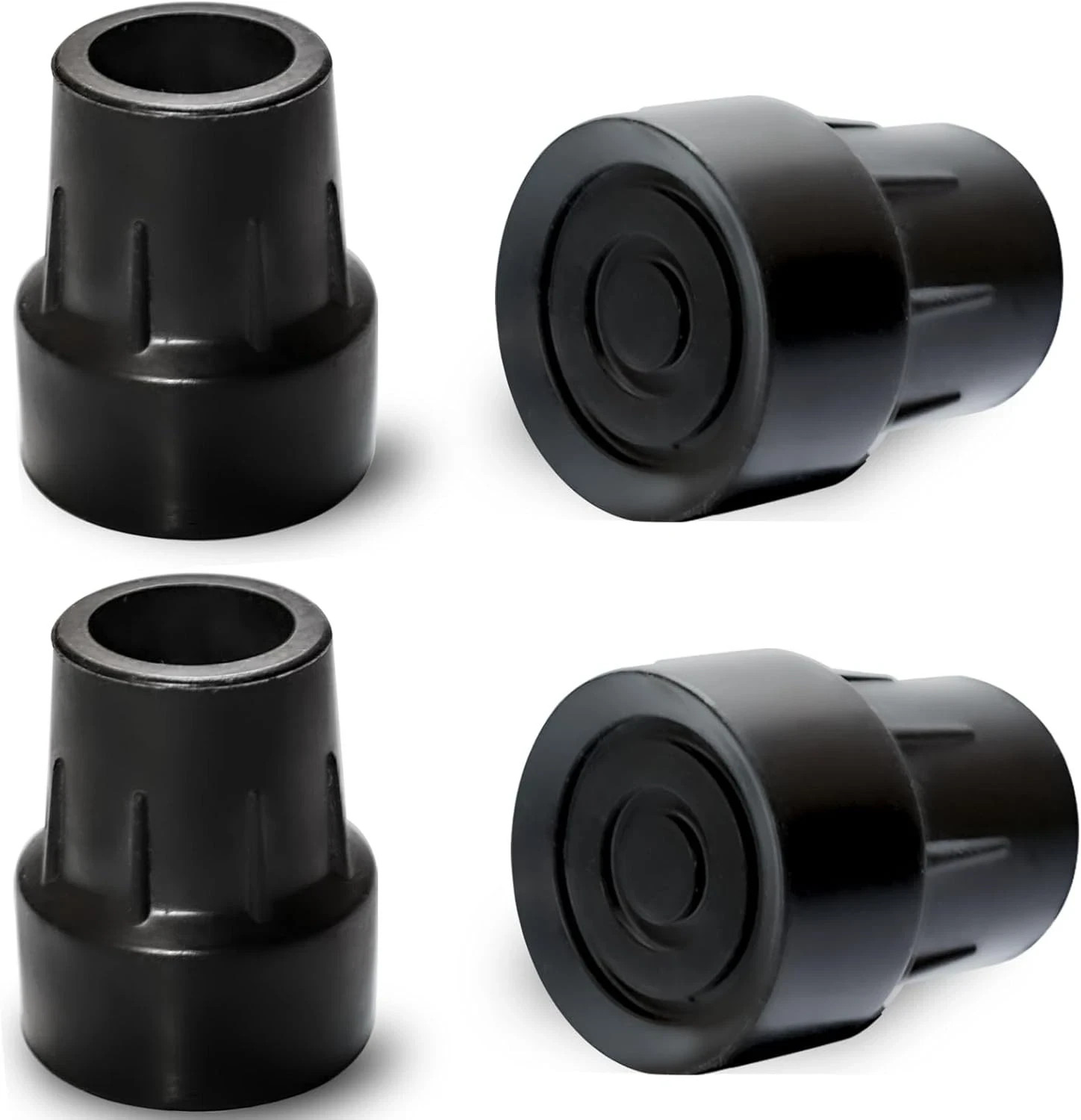 4 Pack 1-Inch Heavy Duty Rubber Crutch Tips Replacement Cane Tips Non-Slip