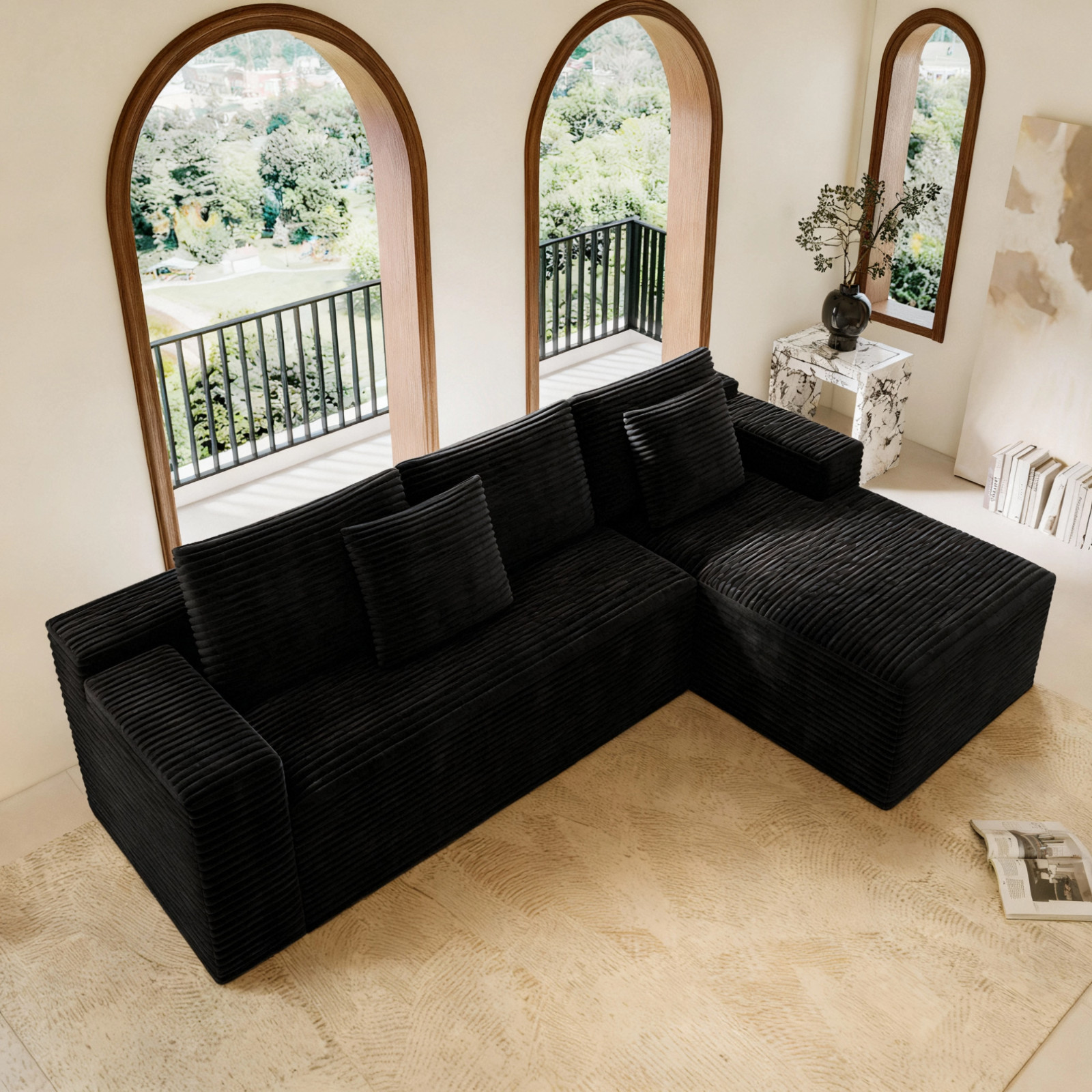104.3*68.9"Modular sectional sofa seat,Upholstered compressed couch 2PC