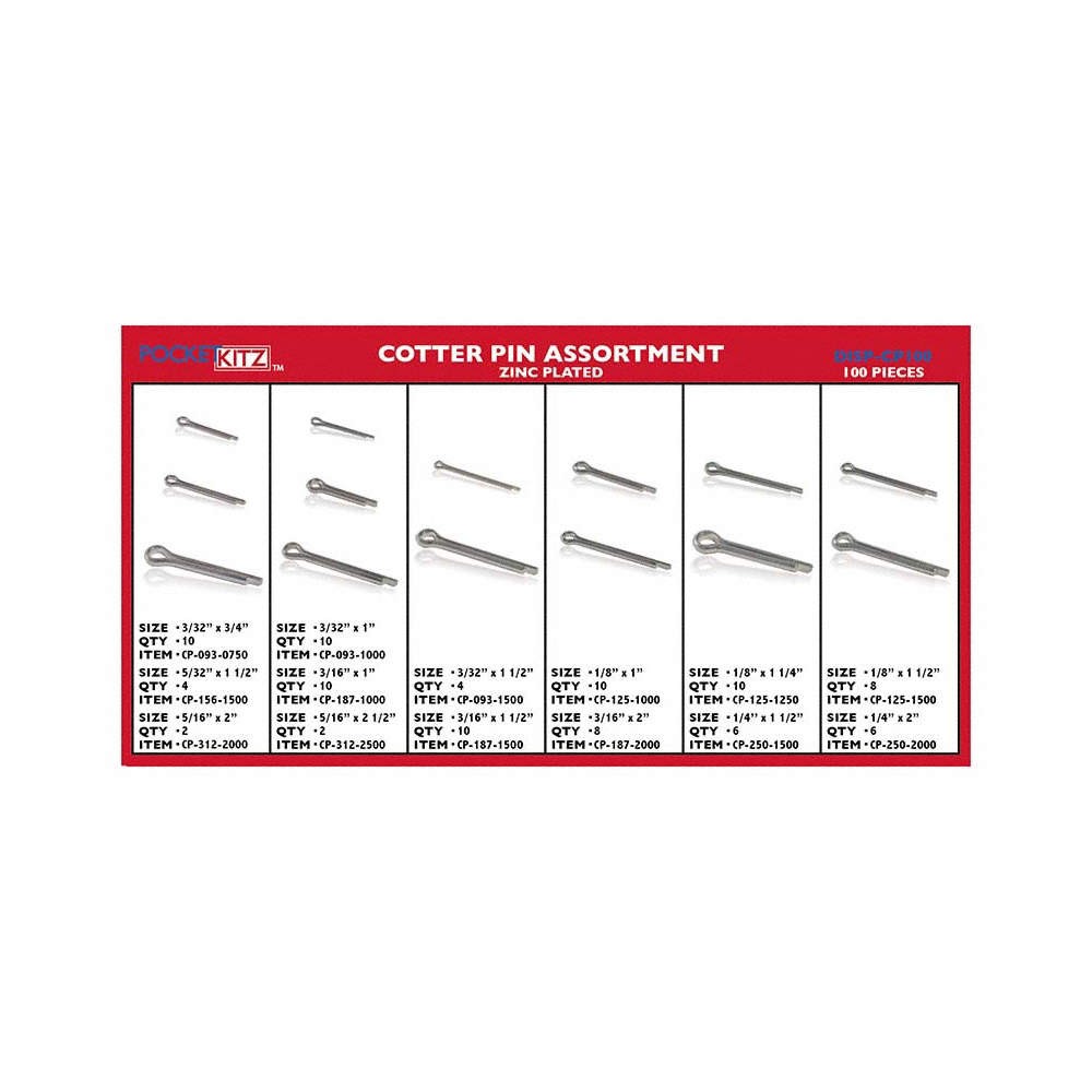 GRAINGER APPROVED  Cotter Pin Assortment,EA1 810ZR5