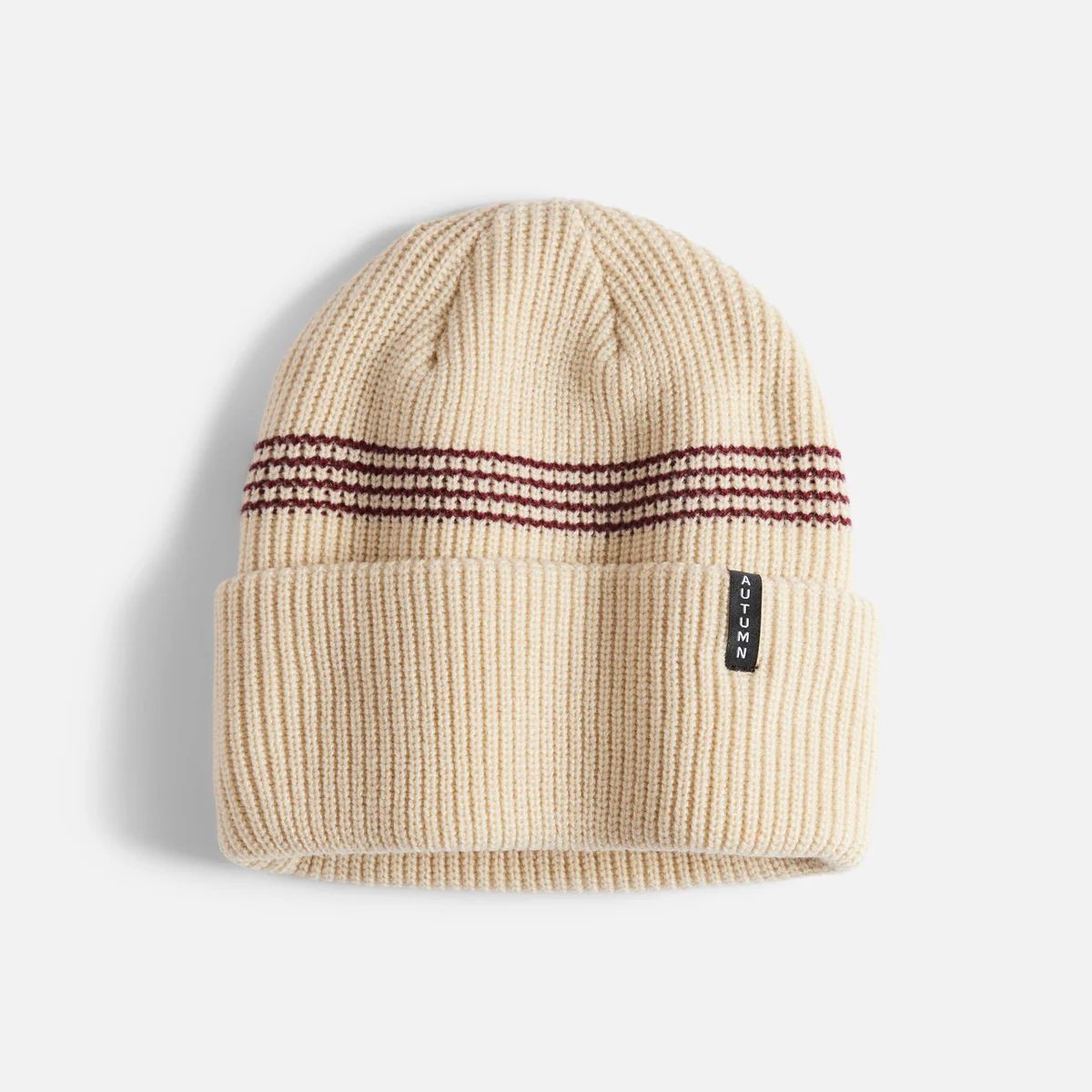 Autumn Mini Stripe Beanie Hat, Oatmeal