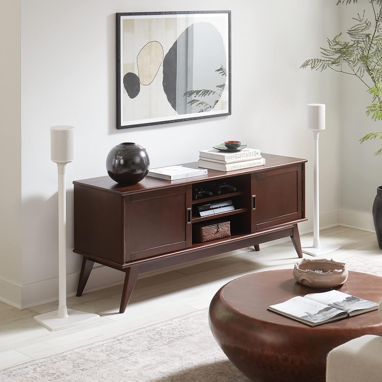 Wireless Speaker Stand for Sonos Era 100™ - White Pair for Secure Mounting