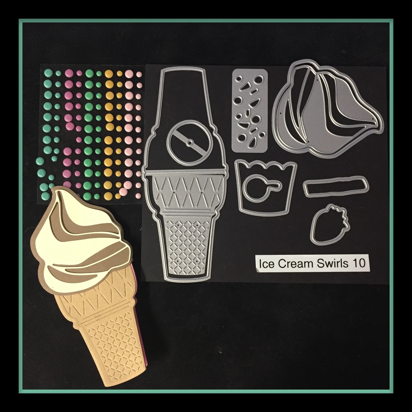 Stampin' Up! ICE CREAM SWIRLS Dies & fun DOTS #427