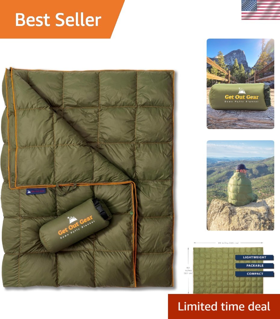 Compact Down Backpacking Quilt – 80x54 inches, Perfect for Festivals & Travel