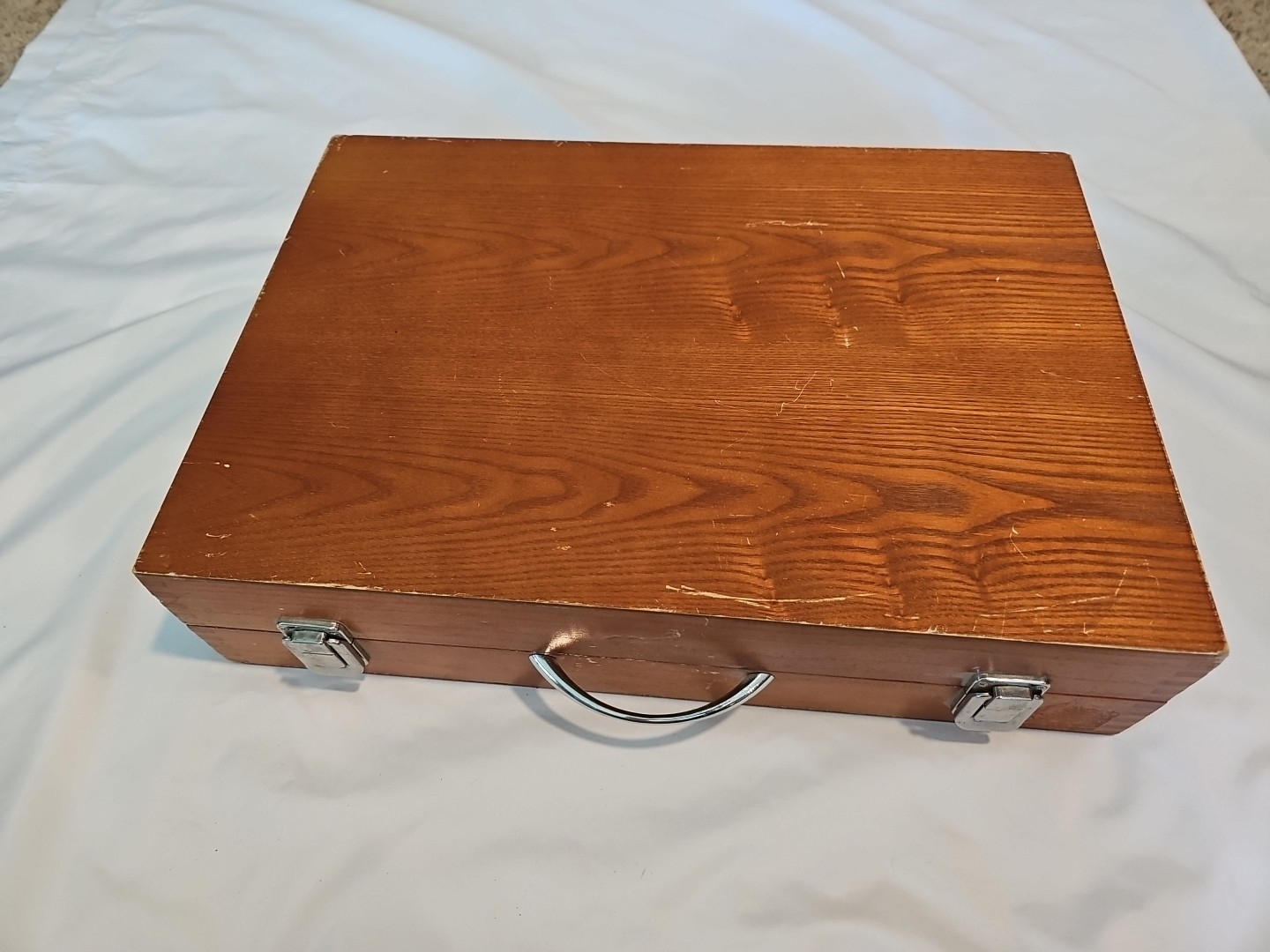12 X 18 X 4 Approx Wood Collectable Case W/ Cantilever Trays -Had TS Shure Dolls