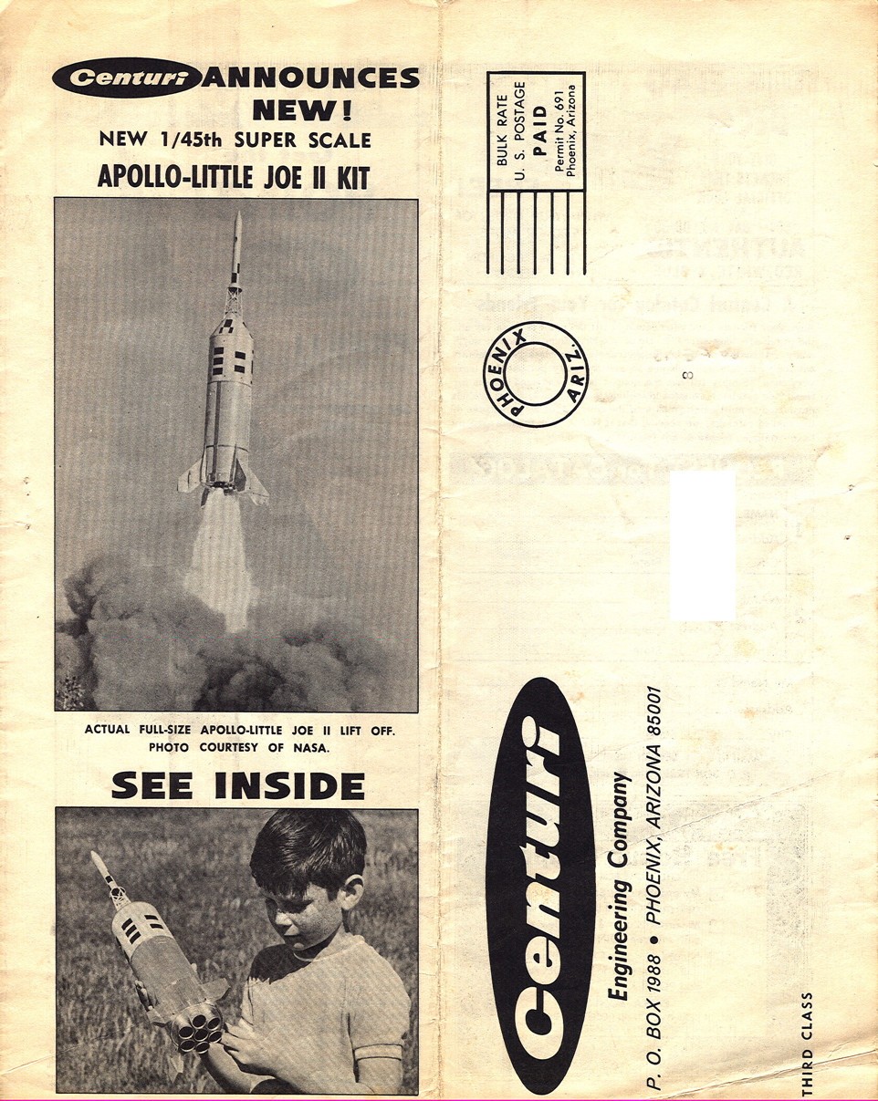 Vintage 1969 CENTURI Rocketeers Survey with CENTURI Apollo LITTLE JOE II Kit Ad!