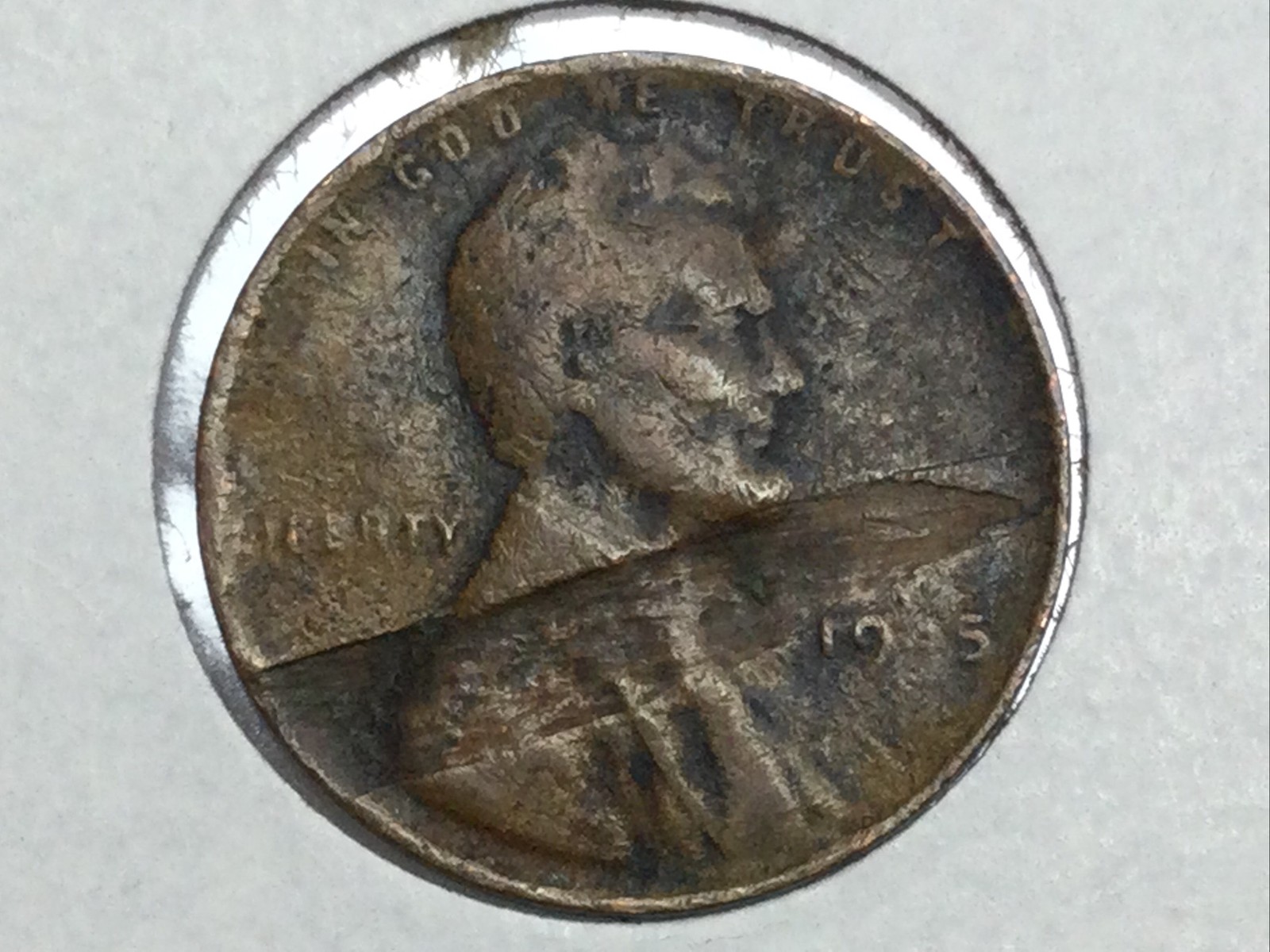 1945-S Lincoln Cent lamination