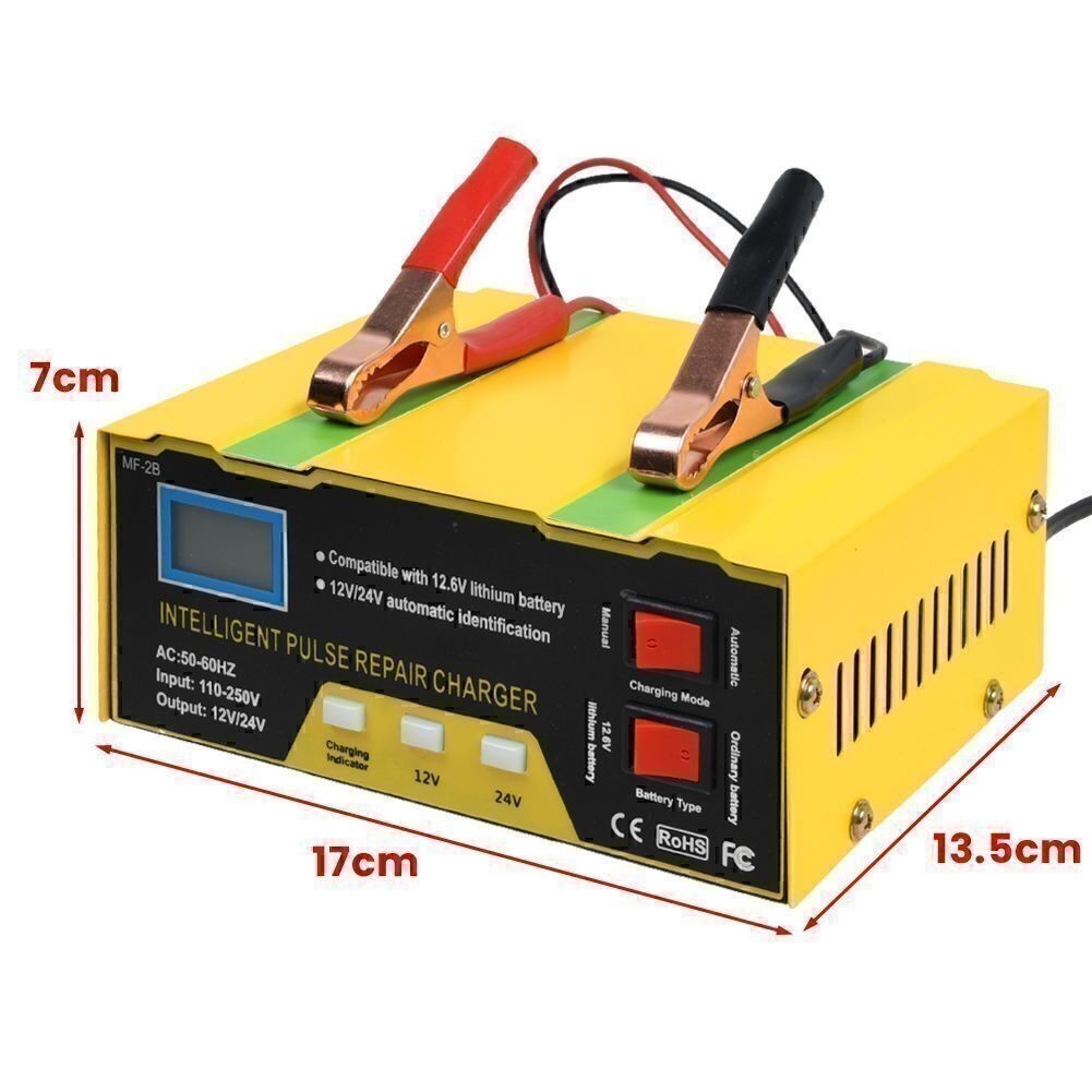 Heavy Duty 400A Car Battery Charger 12V/24V Smart Automatic Pulse Repair Trickle