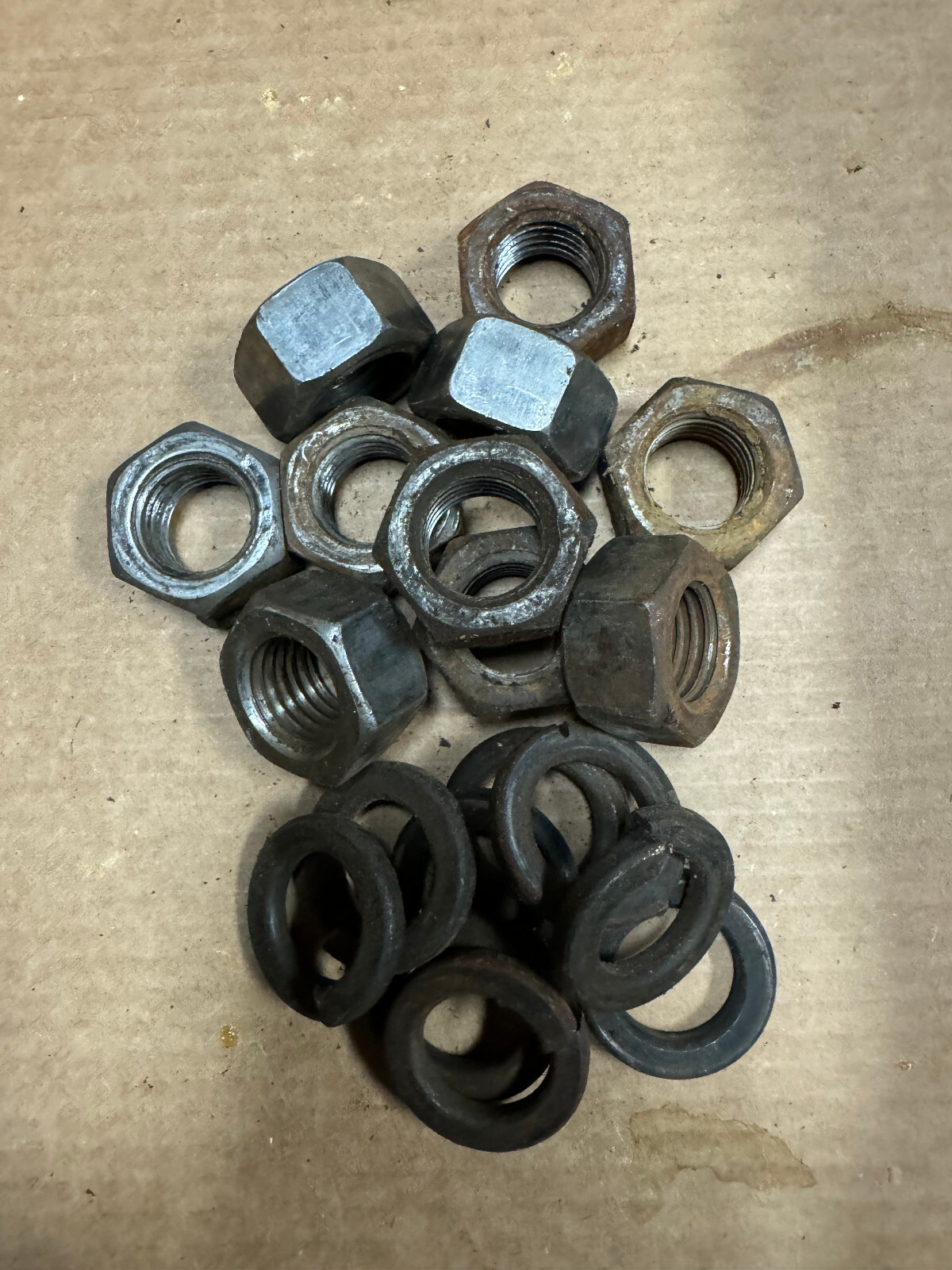 5pcs 1"x8 Hex Nuts  w/lock washers Steel