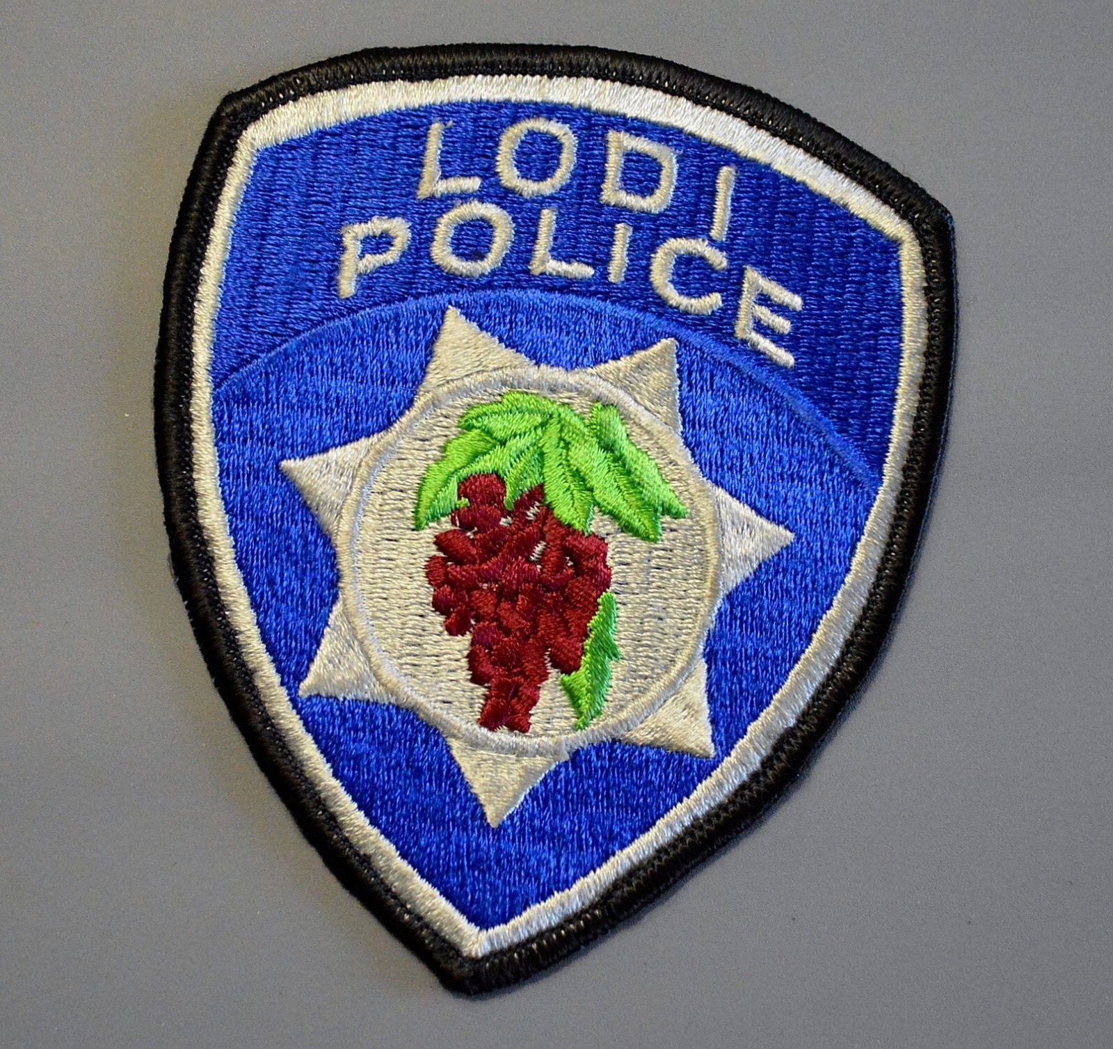Lodi California Police Silver Letters version Patch ++ San Joaquin County CA