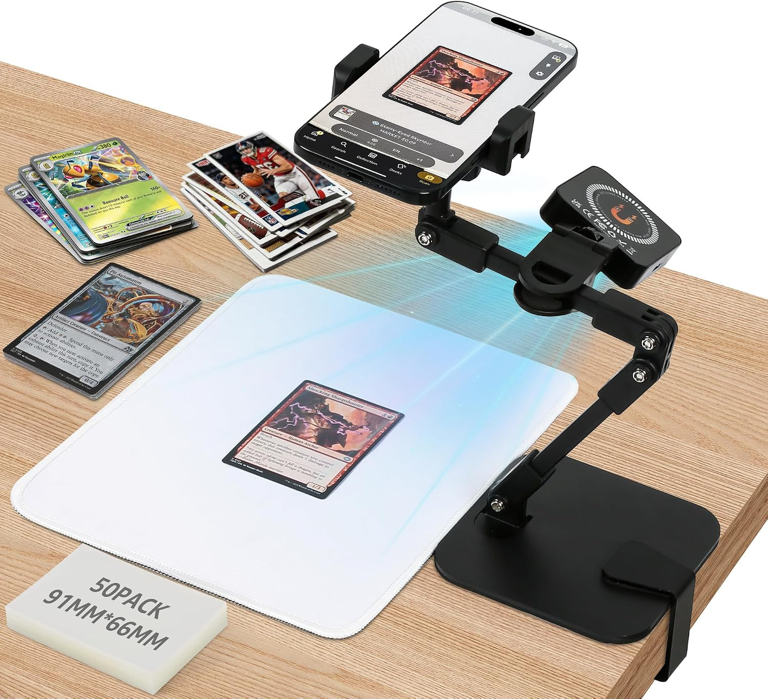 Card Scanner for Trading Cards – MTG, TCG & Sports Cards, Phone Scanner Stand wi