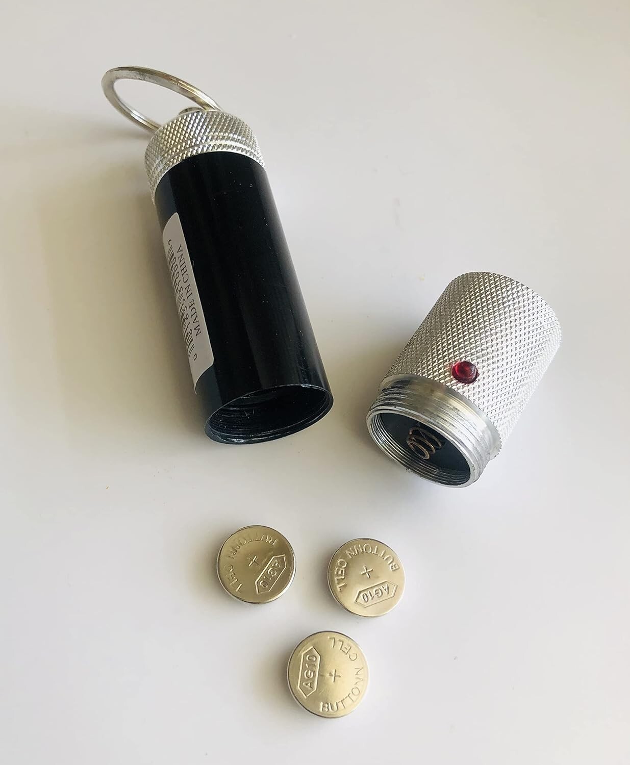 3 Pill Container Led Keychain Aluminum Water Proof,Random Color withOut Battery