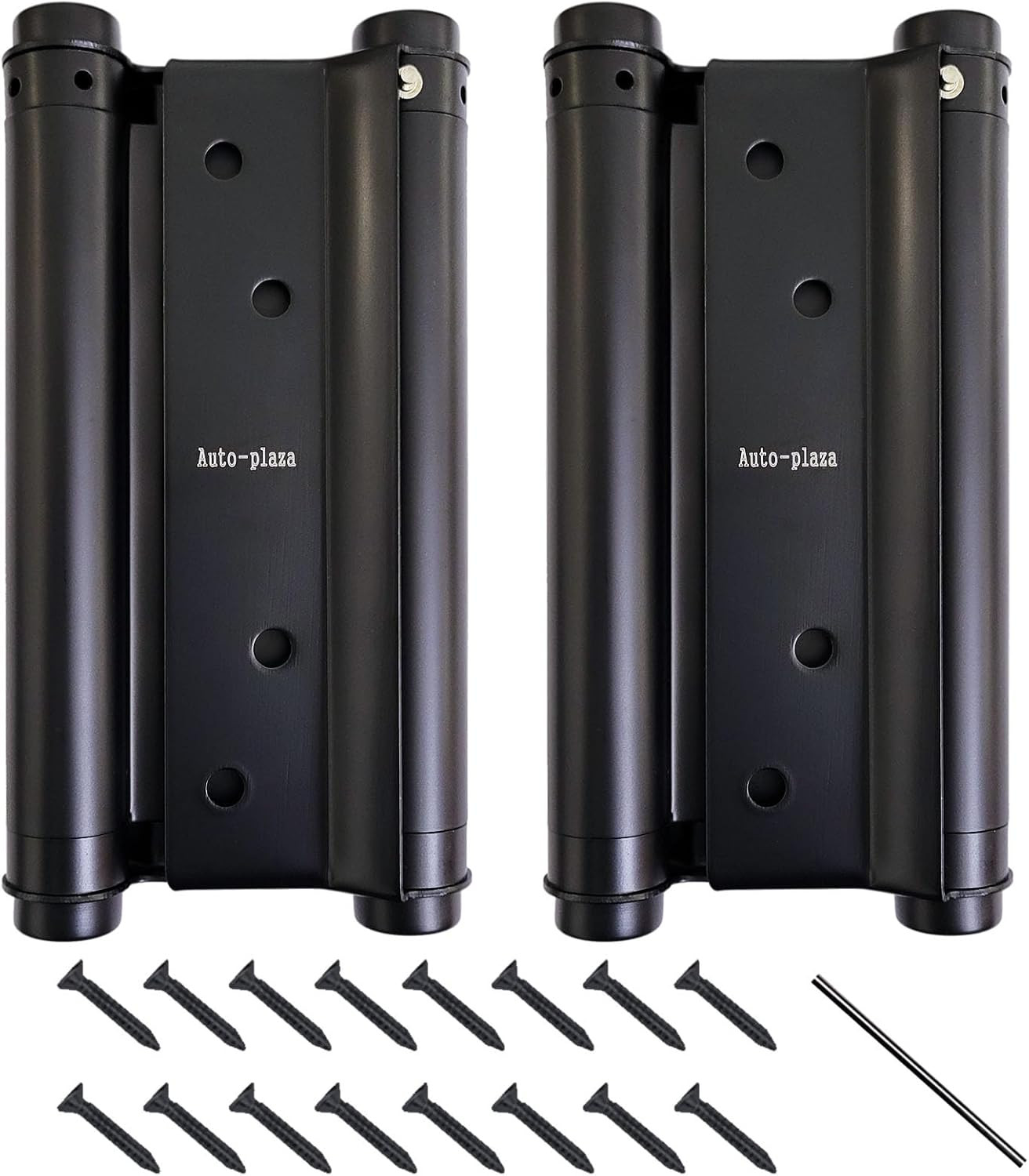 6" Black Cafe Saloon Door Spring Hinges - 2 Pack, Self-Closing Double Action