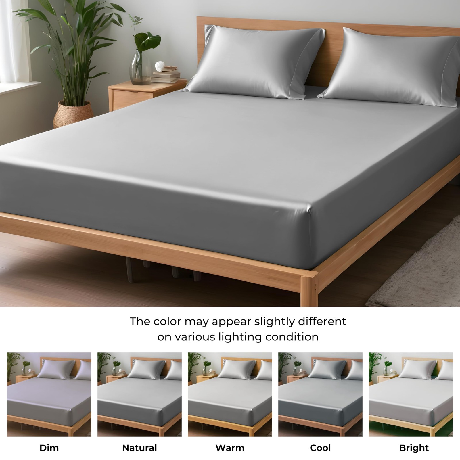 Fitted Sheet Only Viscose Derived from Bamboo, Bottom Sheet for Queen Size Be...