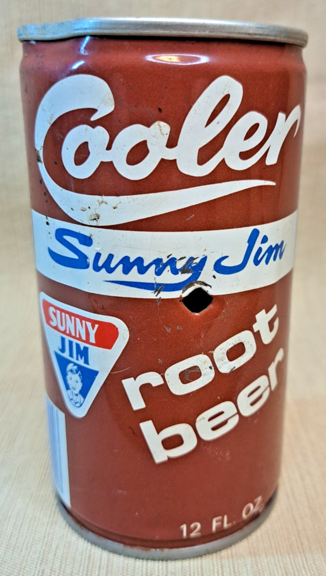 Vintage Sunny Jim Cooler Root Beer Pull Tab Can Seattle WA Empty Soda Can