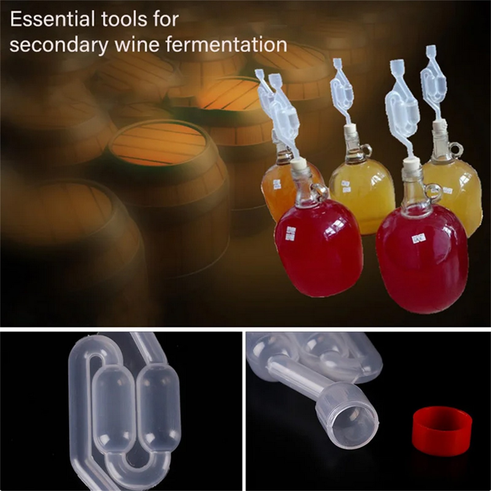 2PCS Transparent One-way Beer Making Tool Equipment Airlock Accessories
