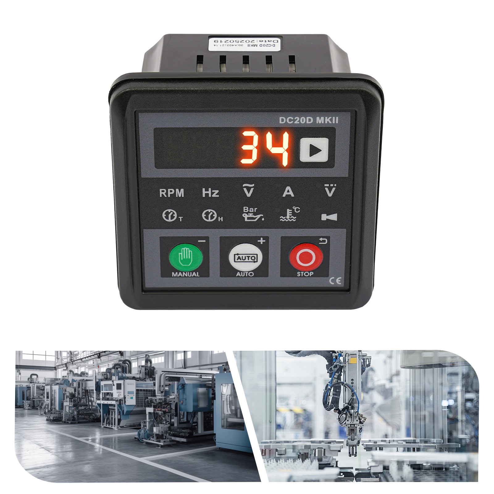 DC20D Genset Controller Automatic Generator Start Controller Module LED Display