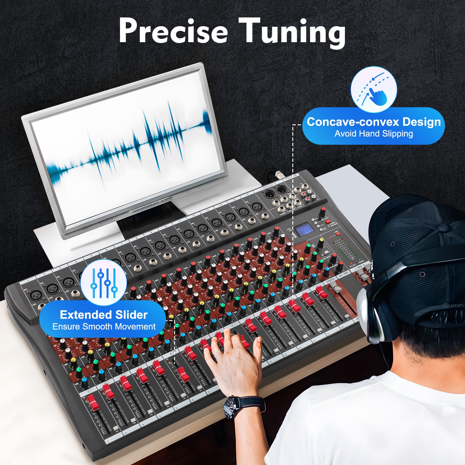 16 Channel Professional  Mixer Power Mixing  16 DSP USB NEW
