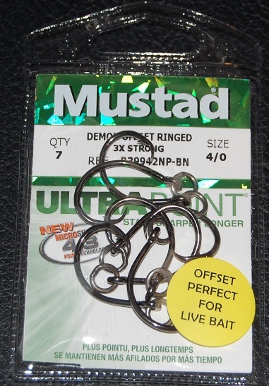 7 Pack Mustad R39942BLN-40 Ultra Point Size 4/0 3X Strong Ringed Circle Hooks