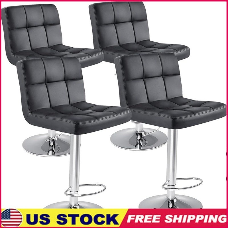 Adjustable Swivel Bar Stool W/ Footrest Ergonomic Design Dining Kitchen New