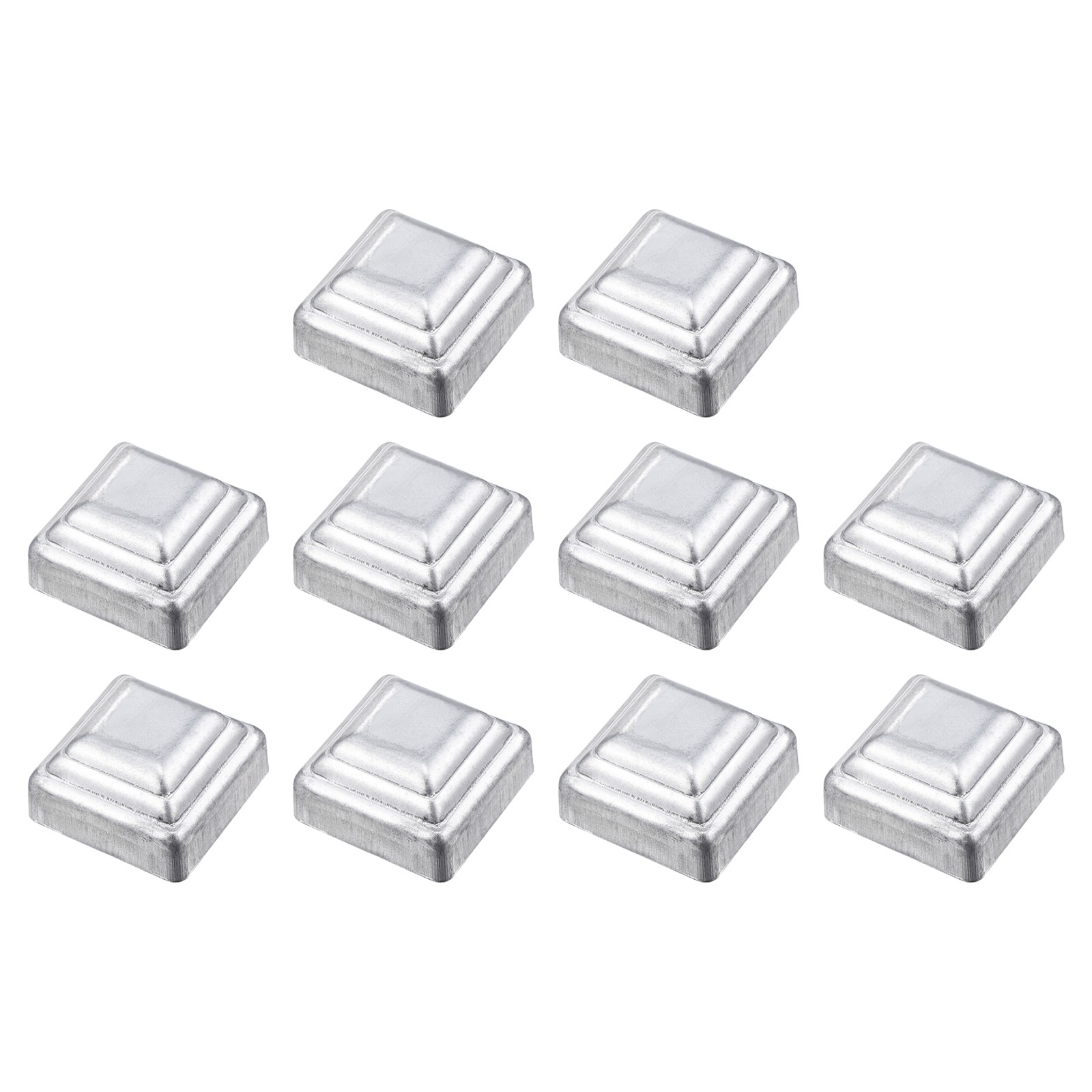10Pcs Fence Post Cap, Galvanized Deck Post Caps Fit 1.4" x 1.4" Pipe, Silver