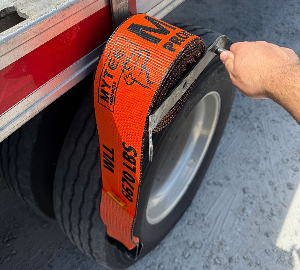 4" x 30' Winch Strap with Flat Hook - High Abrasion Orange