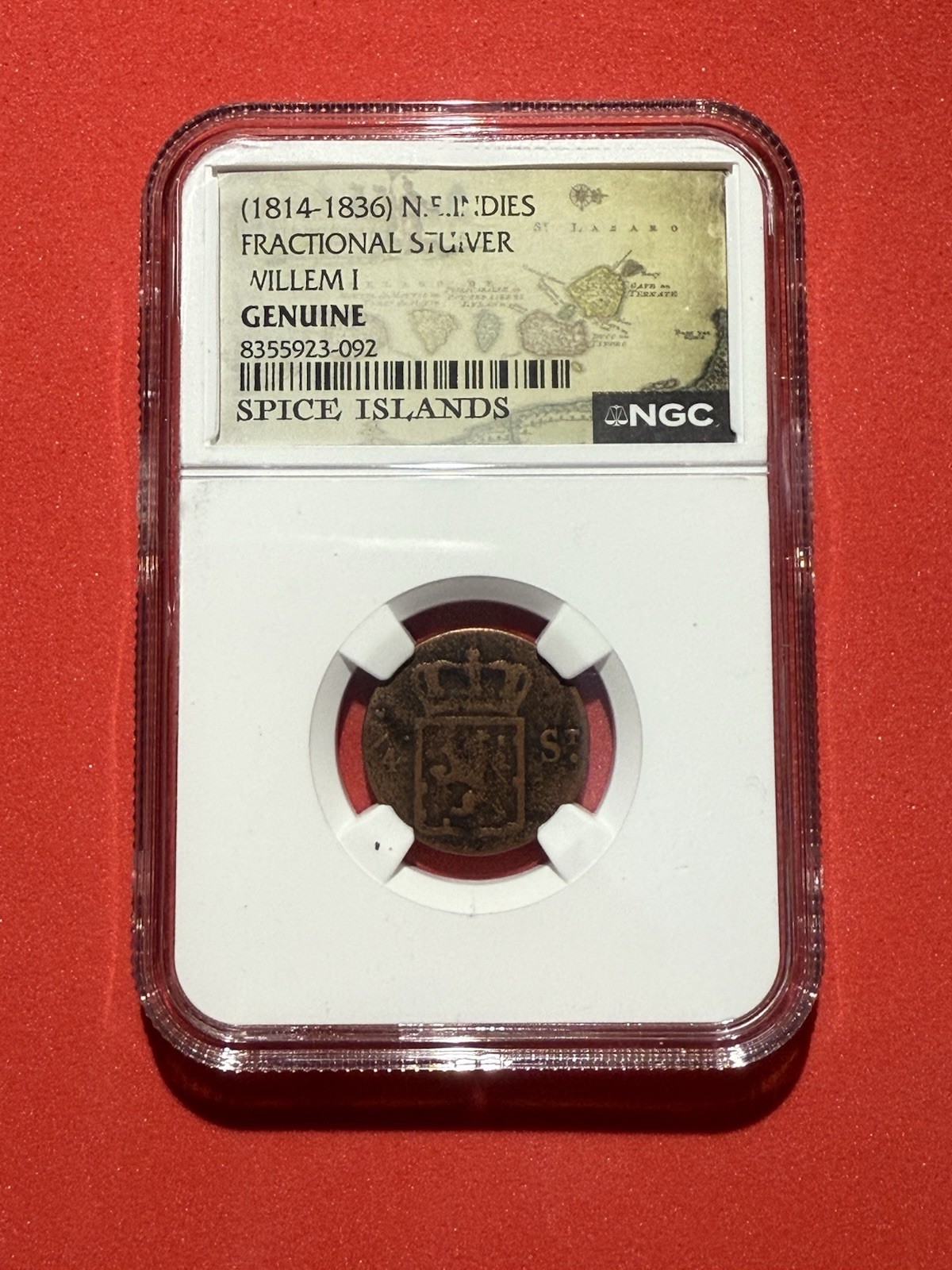 N. E Indies Fractional Striver Willem 1 NGC Genuine Spice Islands Random Date