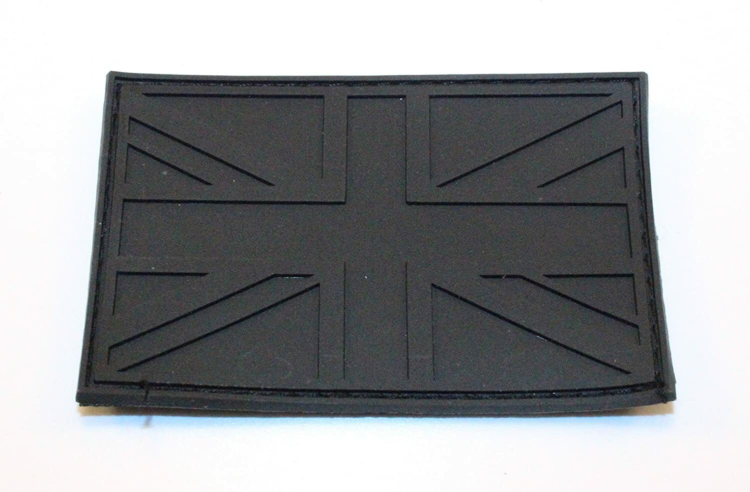 KOMBAT BLACK UNION JACK PVC PATCH HOOK AND LOOP BACK FOR BAGS KIT AND CLOTHING