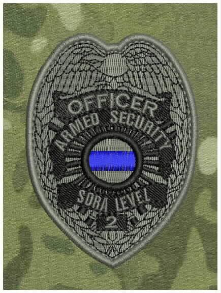 OFFICER S L 2 EMBROIDERY PATCH 3.5X2.75 VELCR@ ON BACK BLACK/GRAY