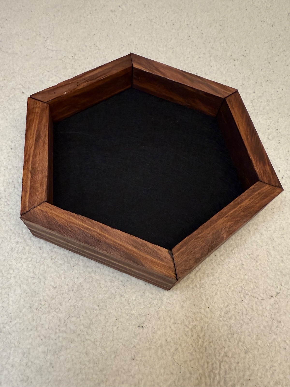 Handcrafted Wood Hexagonal Dice Tray - NEW