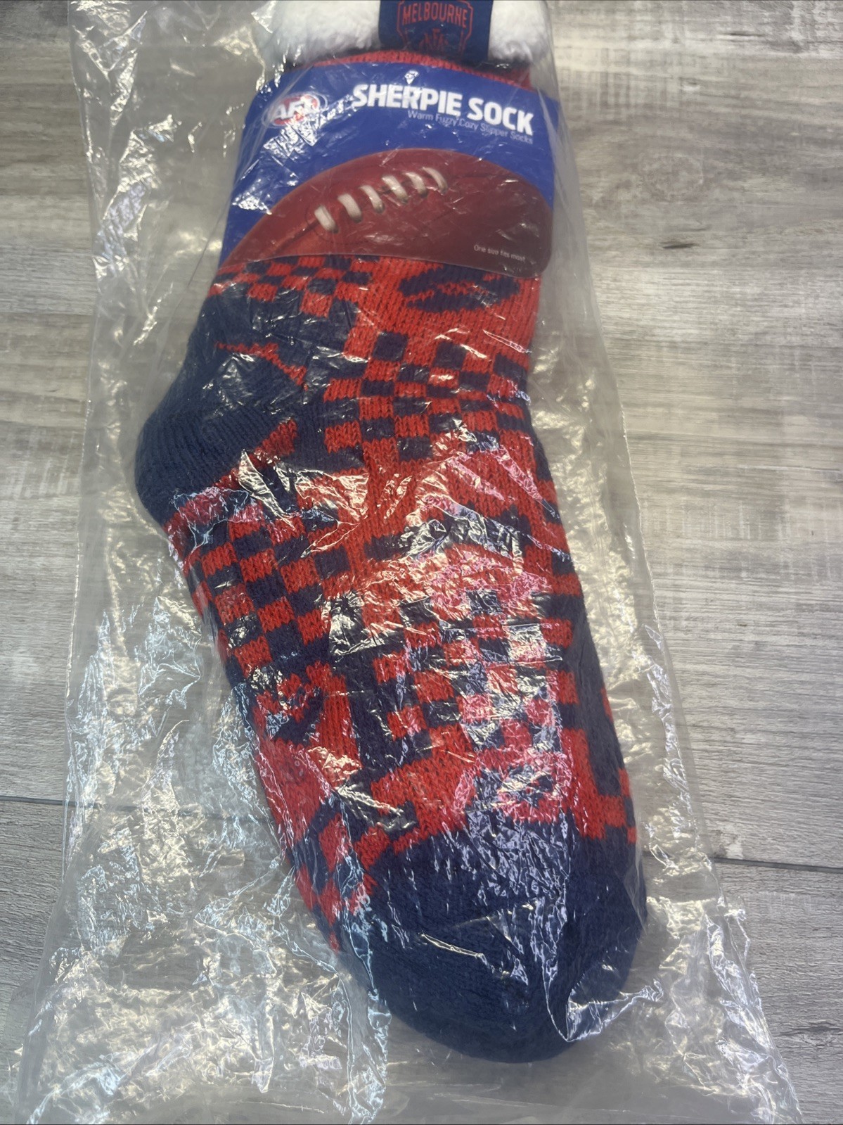 AFL Footy Sherpa Comfy Sock Slippers OSFM Melbourne Demons Australian Football