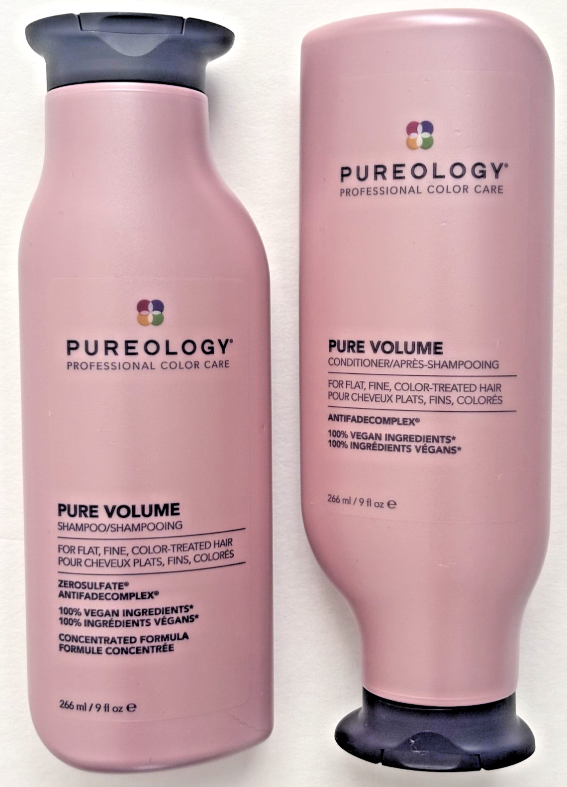 Pureology Pure Volume Pink Fine Hair Shampoo & Conditioner 9oz/266ml Duo Set NEW