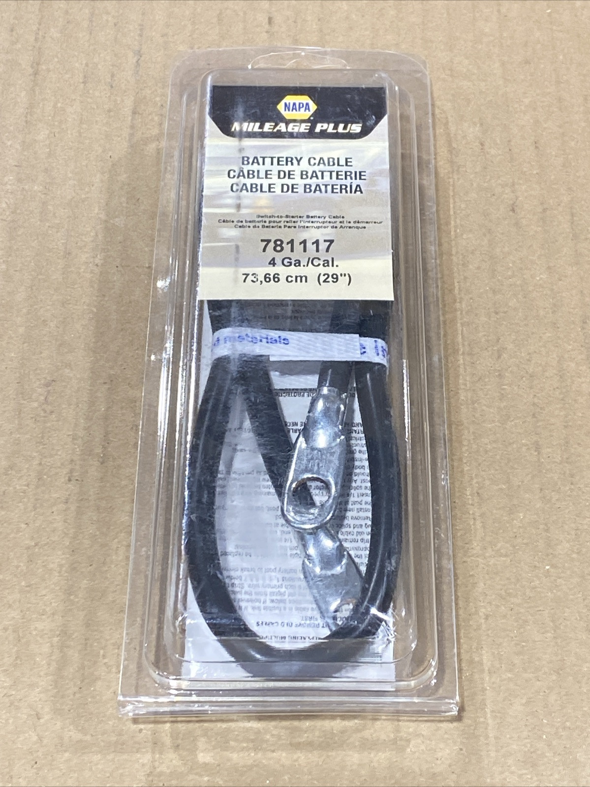 Napa Mileage Plus Switch-to-Starter Battery Cable 781117, 4 Gauge 29" New