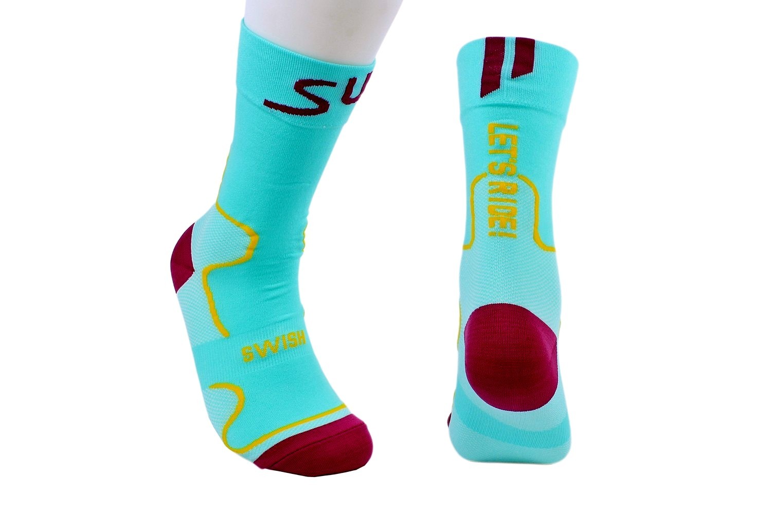 Swish Cooling Max Road MTB Cycle Bike Sports Socks M-Size In Aqua-Blue Color
