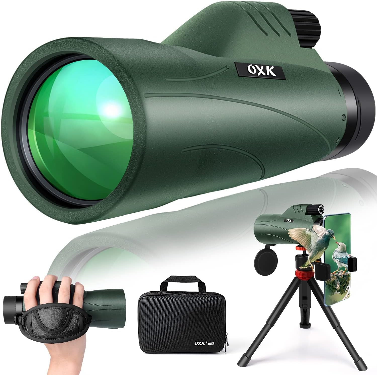 12x56 High Power Monocular Telescope for Adults | Comes with Smartphone Adapter