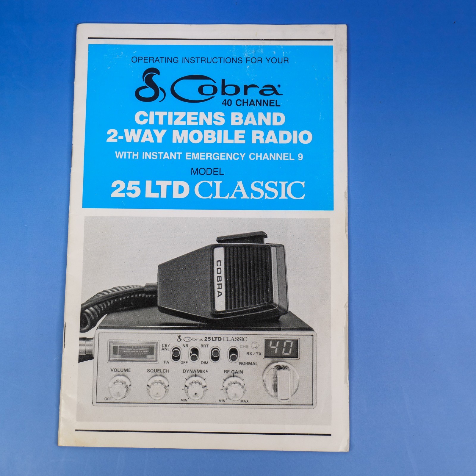 Cobra 25 LTD Classic CB Radio Instruction Manual Operating Book Vintage 90’s