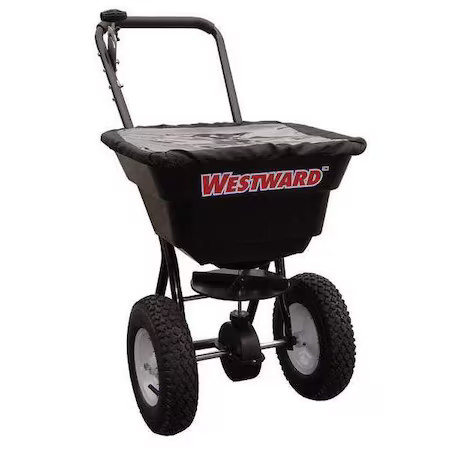 Westward 4Uhc9 80 Lbs Cap Broadcast Spreader For Ice Melt, Fertilizer & Grass