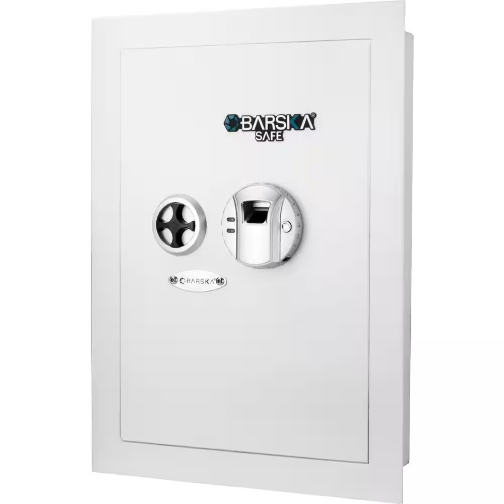White Biometric Wall Safe